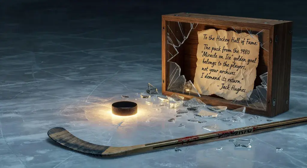 Jack Hughes questions Hockey Hall of Fame's possession of puck from U.S. Olympic men's hockey golden goal