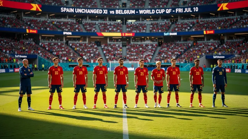Spain Set to Field Unchanged XI Against Belgium in World Cup Quarterfinal