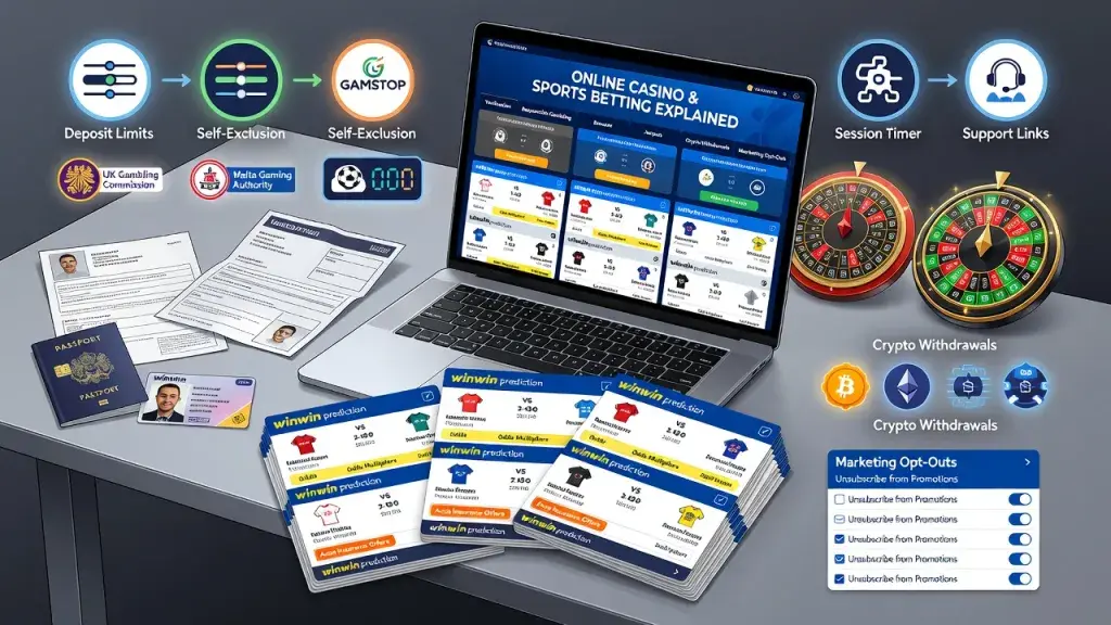 Online Casino and Sports Betting Explained: Verification, Responsible Gambling, Bonuses, Accas, Jackpots, Crypto Withdrawals and Marketing Opt-Outs